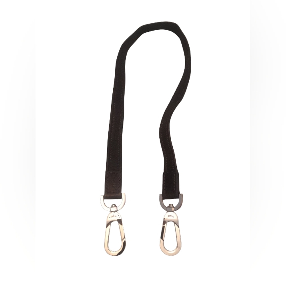 Longchamp Black Leather Shoulder Strap Handles